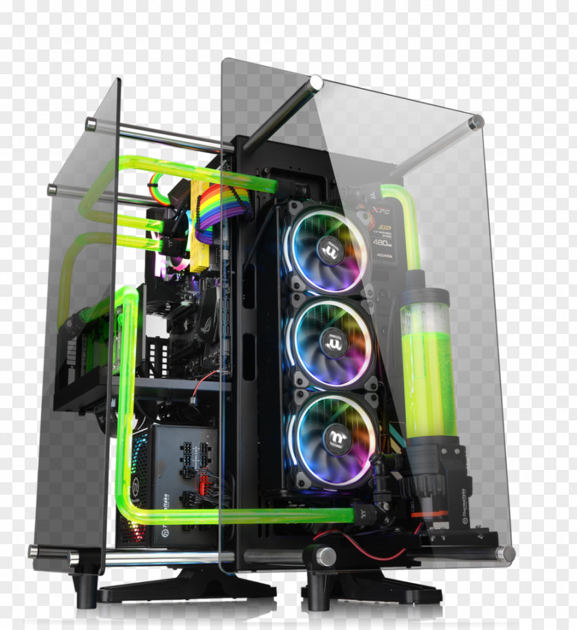 Glass Computer Cases & Housings System Cooling Parts Core P5 ATX Wall-Mount Chassis CA-1E7-00M1WN-00 Thermaltake Personal PNG