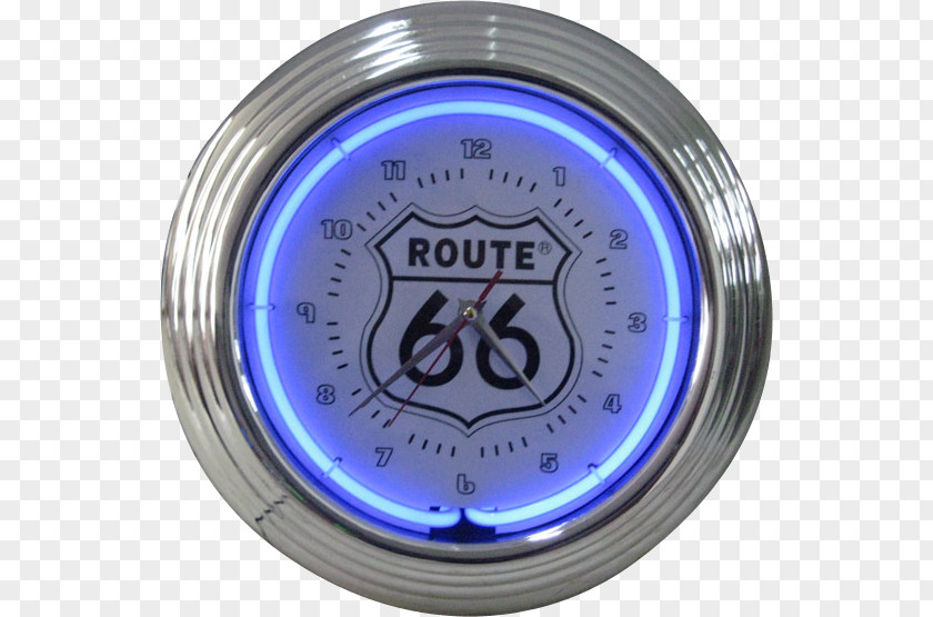 Neon Effect U.S. Route 66 Cobalt Blue Meter Font PNG
