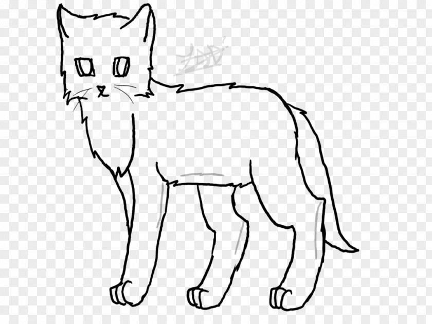 Standing Cat Whiskers Wildcat Domestic Short-haired Line Art PNG