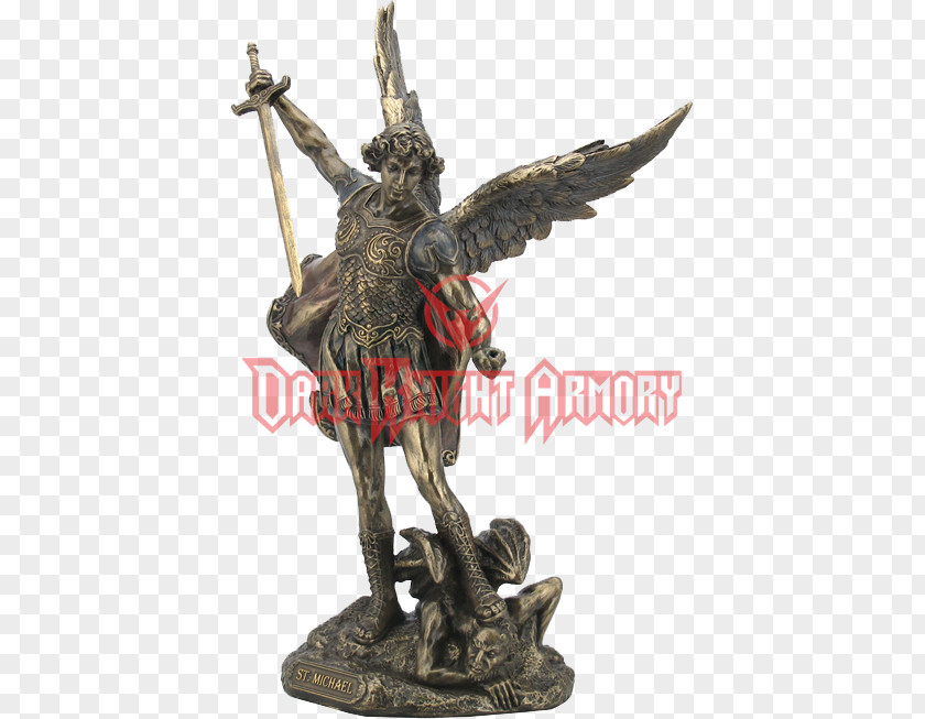 Angel St. Michael Vanquishing Satan Lucifer Statue Archangel PNG