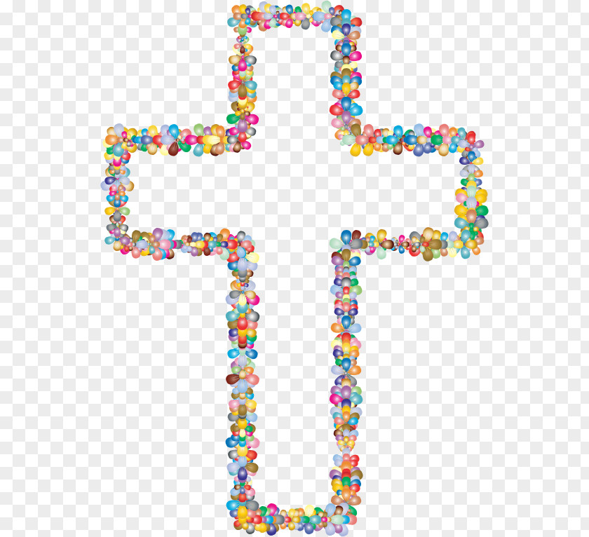 Cross Outline Christian Flower Clip Art PNG