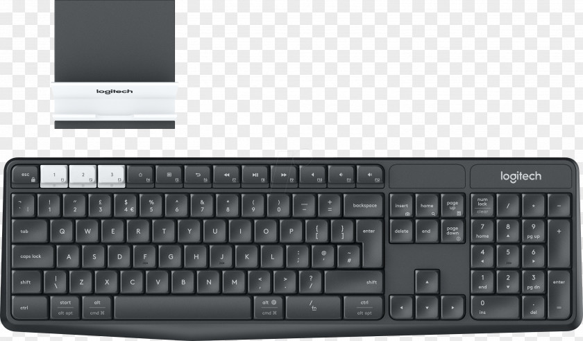 Graphite, Off-whiteLaptop Computer Keyboard Laptop Mouse Bluetooth Logitech K375s Multi-Device Graphite Wireless PNG