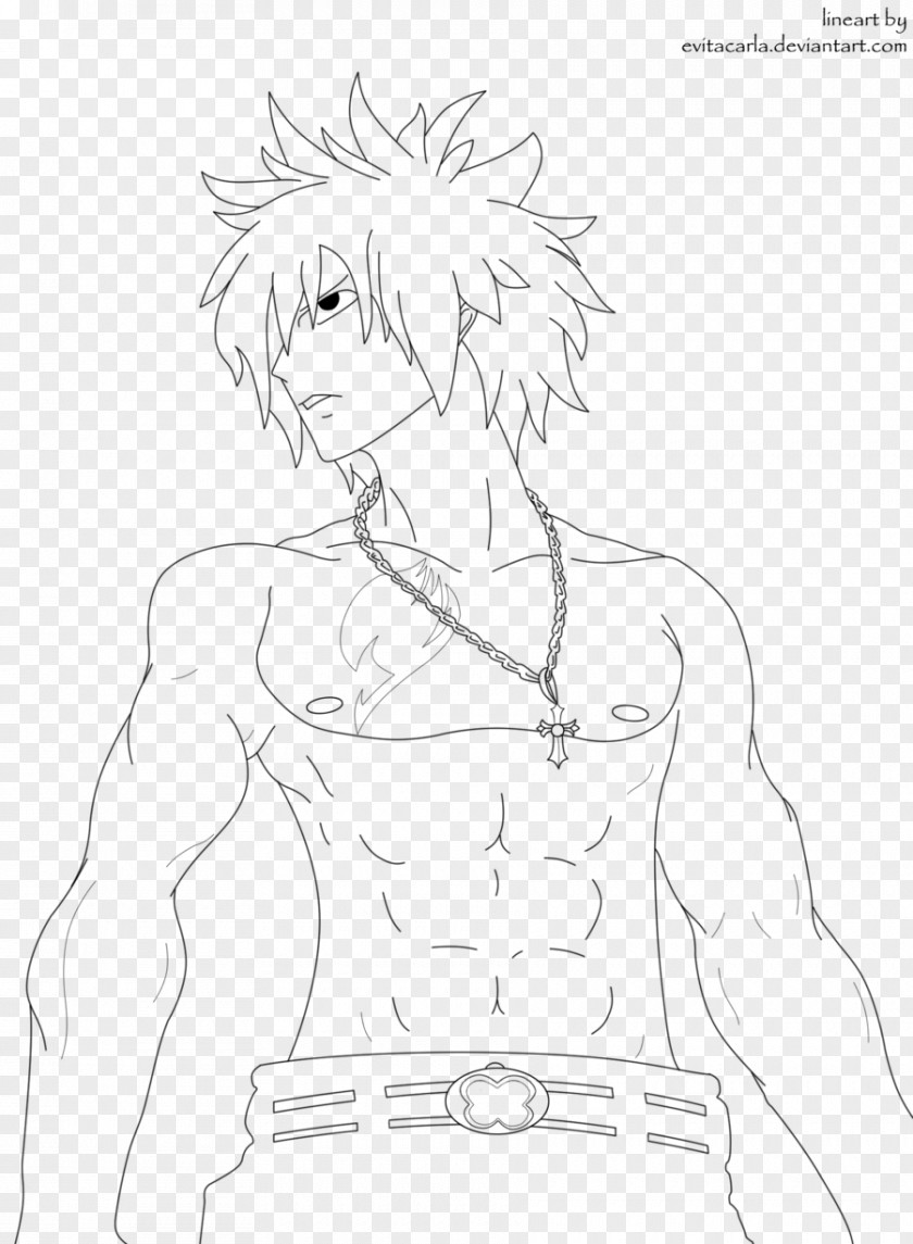 Gray Fullbuster Line Art Drawing Character Sketch PNG