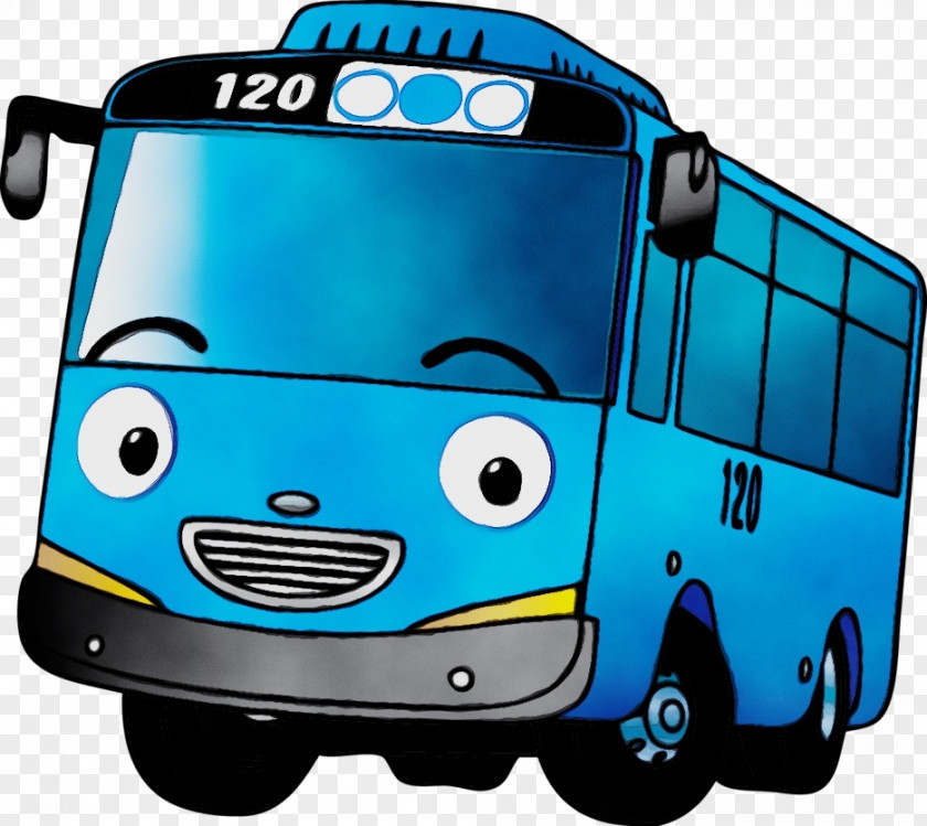 Public Transport Compact Car Bus Cartoon PNG
