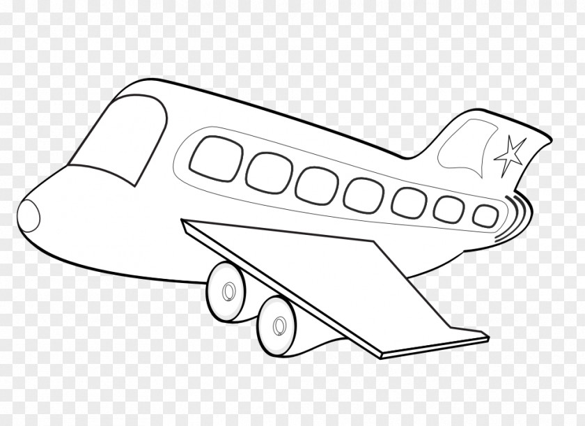 Black And White Airplane Pictures Wing Airliner Coloring Book PNG