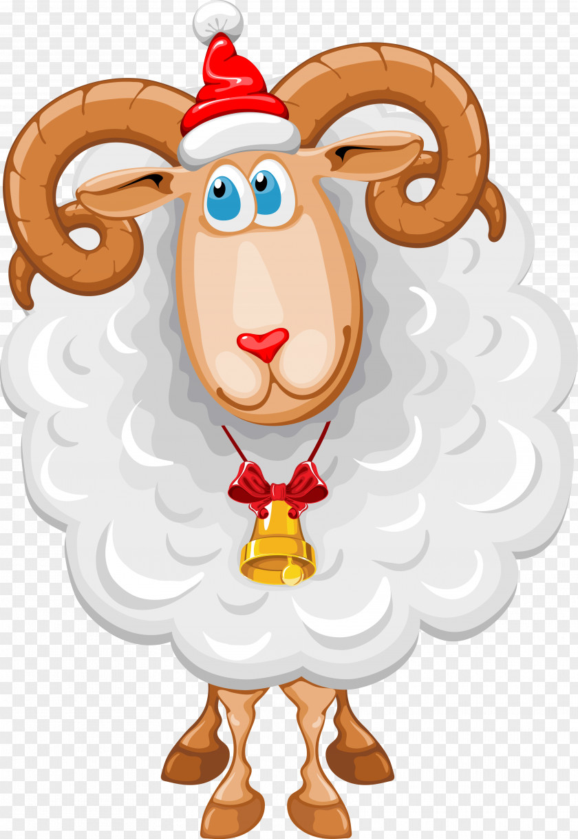 Cartoon Sheep Christmas Clip Art PNG