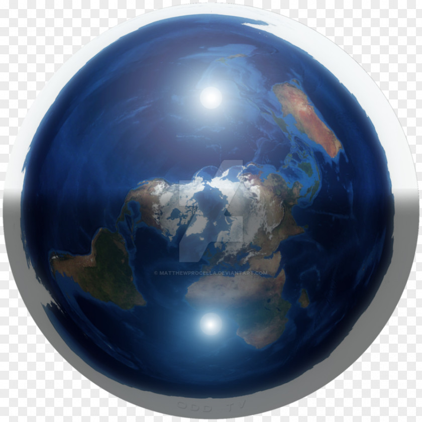 Flat Earth Society Globe Map PNG