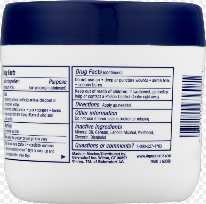 Health Lotion Eucerin Aquaphor Healing Ointment Skin Salve PNG