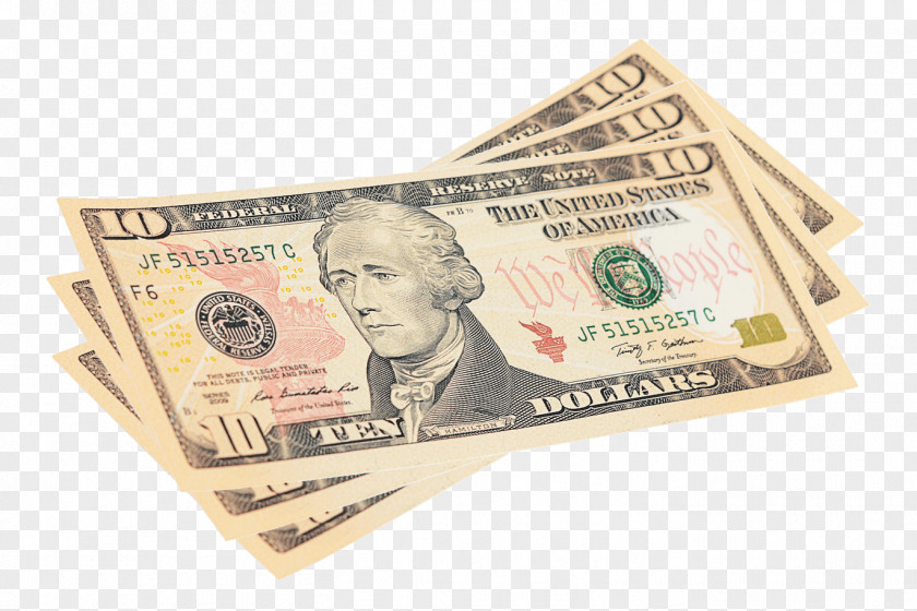 Hundred Dollar Bills Money United States Ten-dollar Bill Cash Banknote PNG