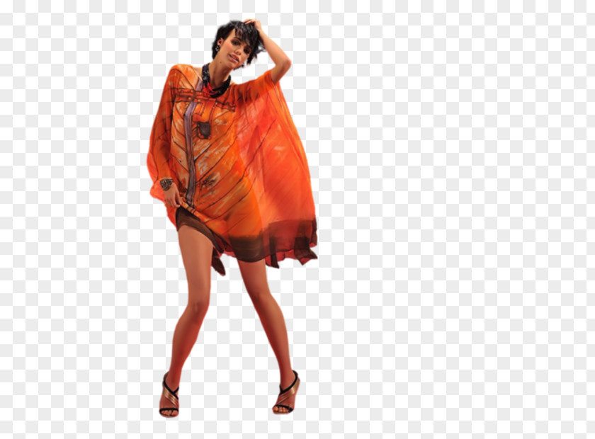 Woman Orange Black PNG