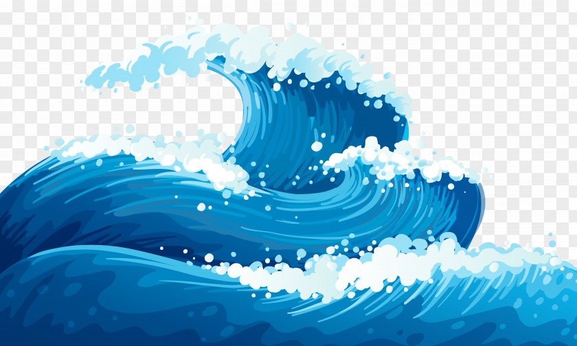 Blue Sea Waves Ground Clipart Picture Wind Wave Euclidean Vector PNG