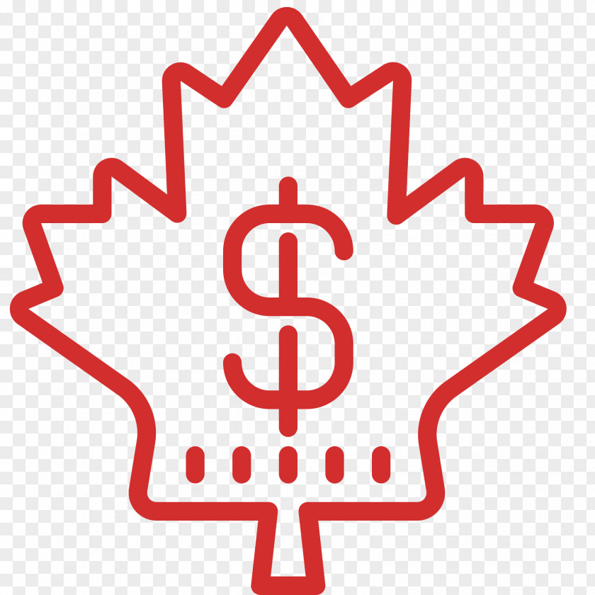 Dollar Sign Maple Leaf Canada PNG