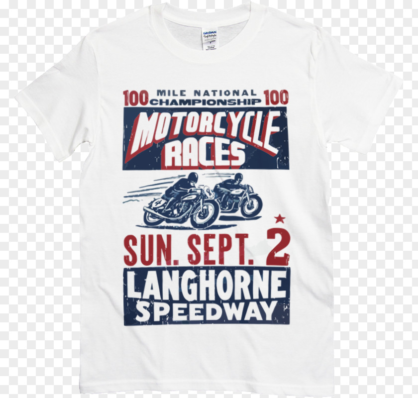 Vintage Motorcycle T-shirt Retro Style Langhorne PNG