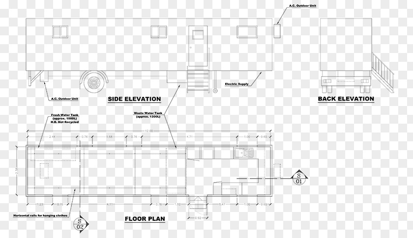 Wardrobe Plan Drawing Line Diagram PNG