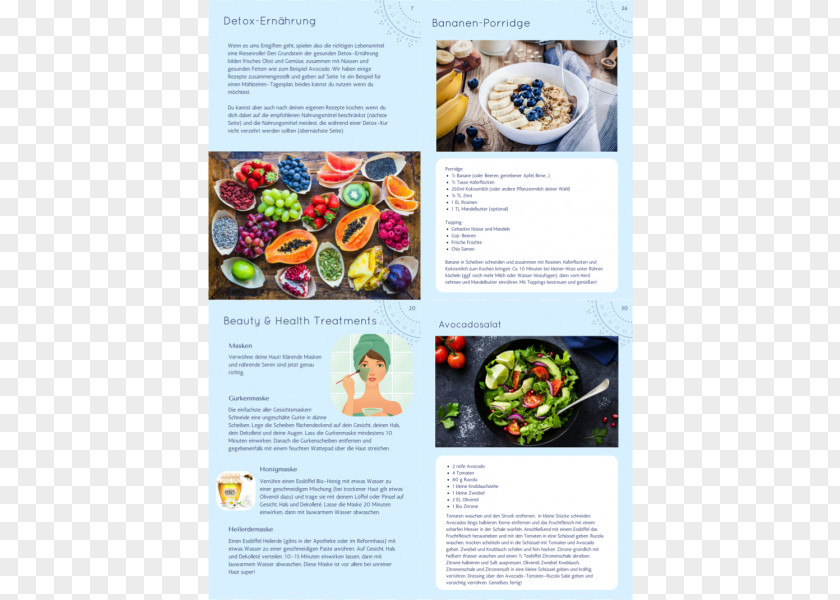 Recipe Text Detoxification Brochure E-book PNG