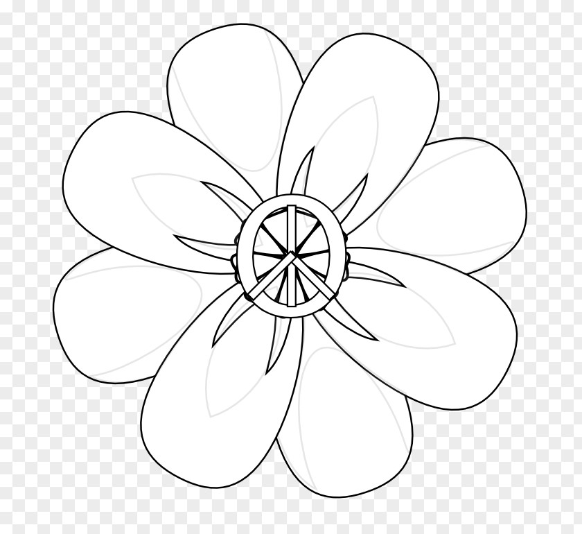 Black And White Flower Art Floral Design Monochrome Pattern PNG