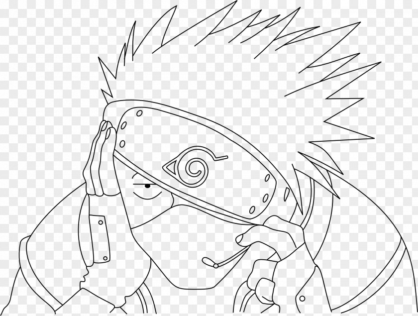 Naruto Kakashi Hatake Rock Lee Line Art Black And White Sketch PNG