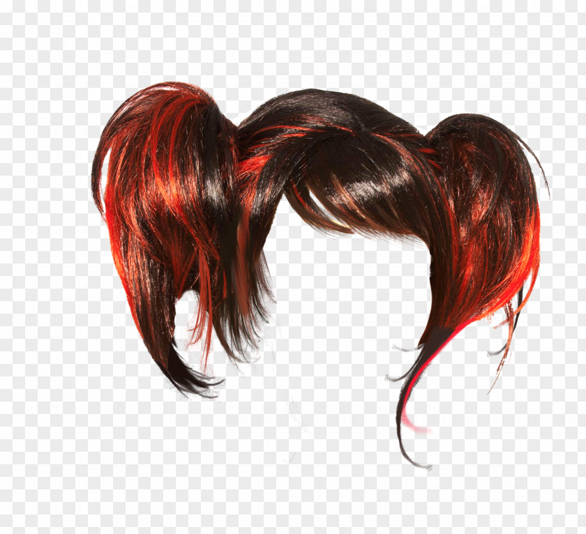Red Hair Highlighting Wig Hairstyle Brown PNG