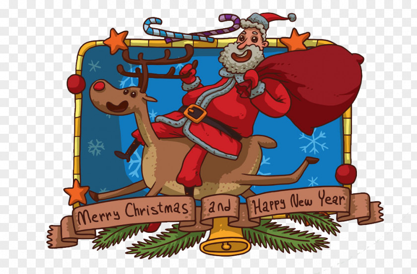 Santa And Elk Claus Christmas Elf Gift PNG