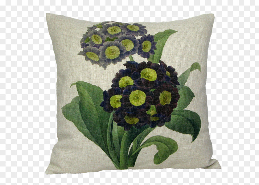 Botanical Wreath Throw Pillows Primrose Choix Des Plus Belles Fleurs Pierre-Joseph Redouté (1759-1840) PNG
