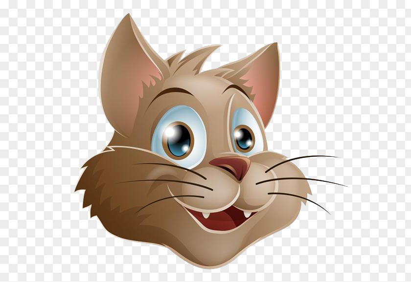 Brown Cat's Nose Cat Cartoon Kitten Drawing PNG