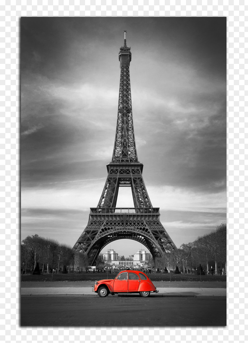 Citroen Eiffel Tower Black And White Photography Painting PNG