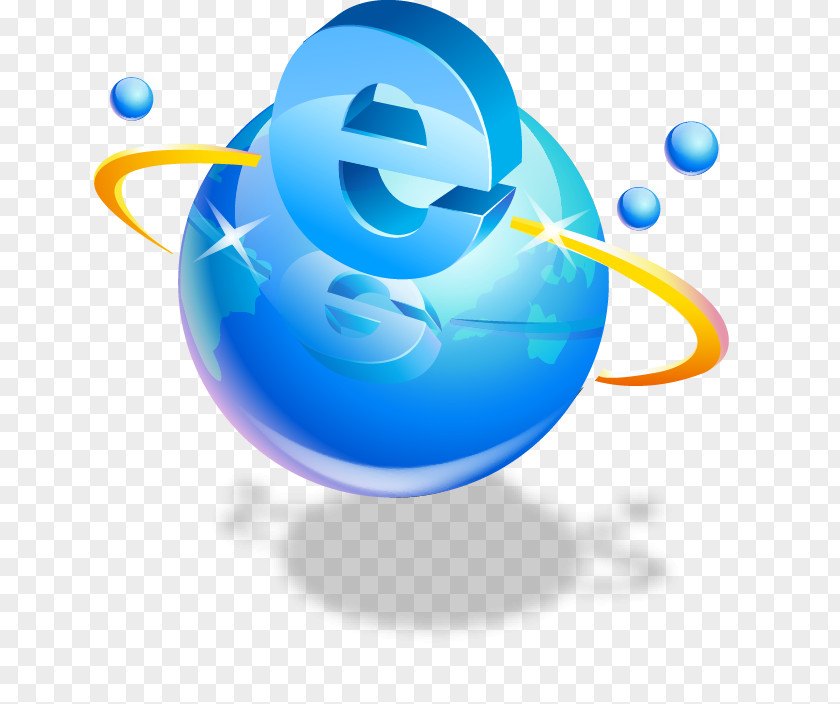 Hand-painted Blue Circle Pattern Letter E 3D Computer Graphics Icon PNG