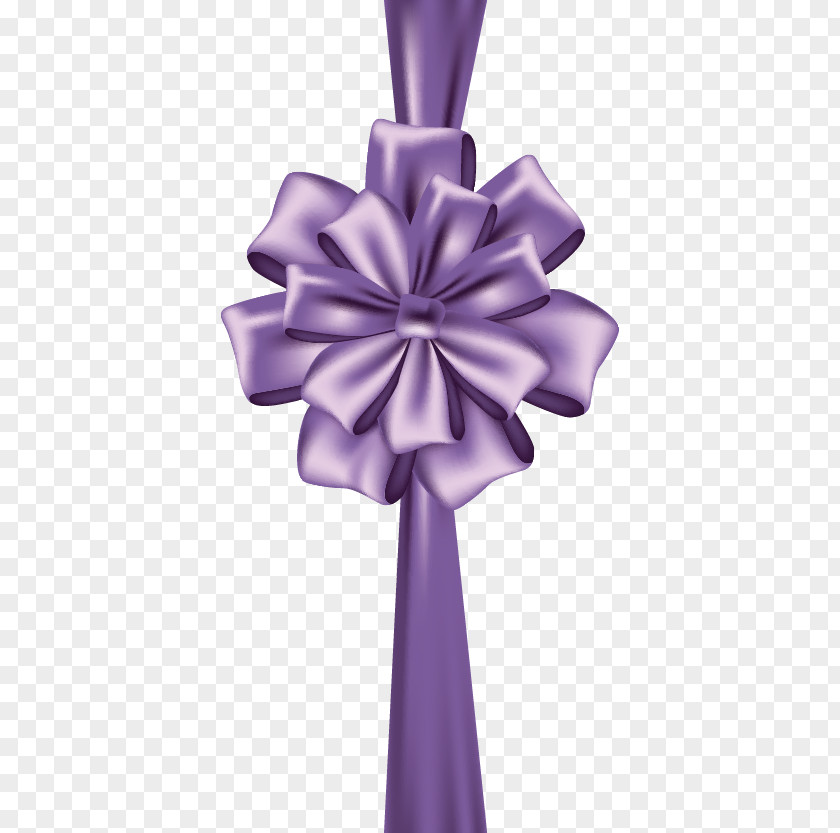 Purple Ribbon Bow Icon PNG