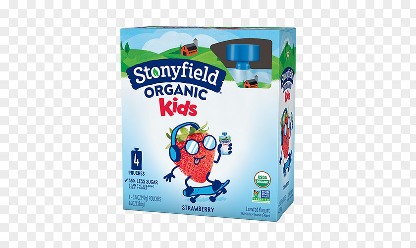 Strawberry Carton Organic Food Milk Stonyfield Farm, Inc. Frozen Yogurt Yoghurt PNG