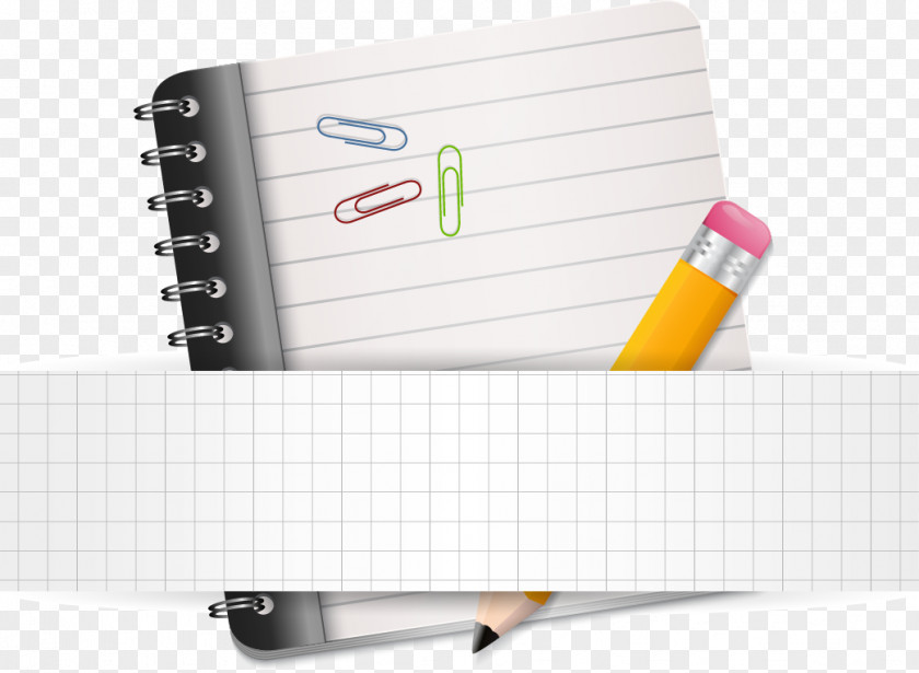 Vector Book Paper Notebook Pencil PNG