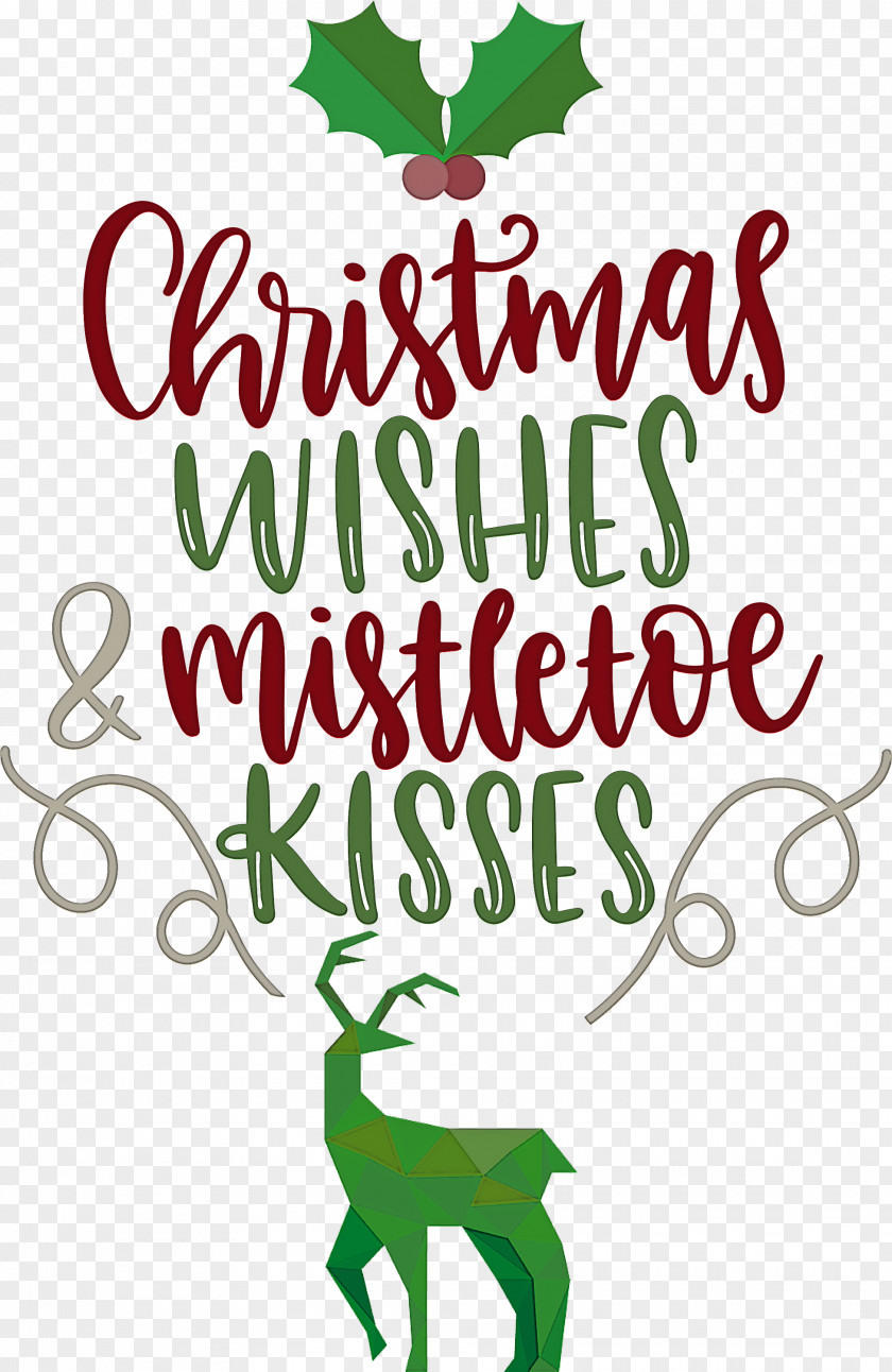 Christmas Wishes Mistletoe Kisses PNG