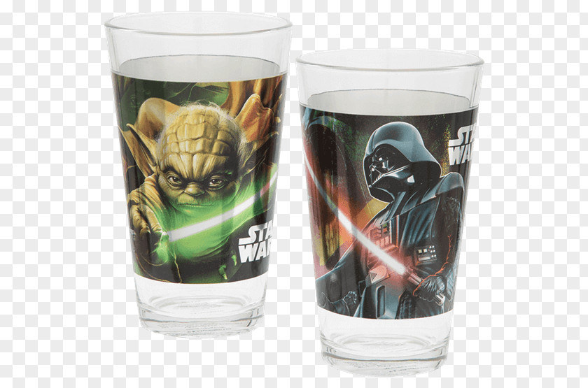 Glass Pint Anakin Skywalker Yoda Luke PNG