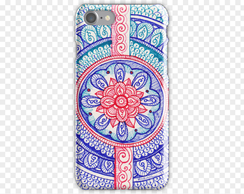 Mandala Henna Red Blue Tattoo PNG