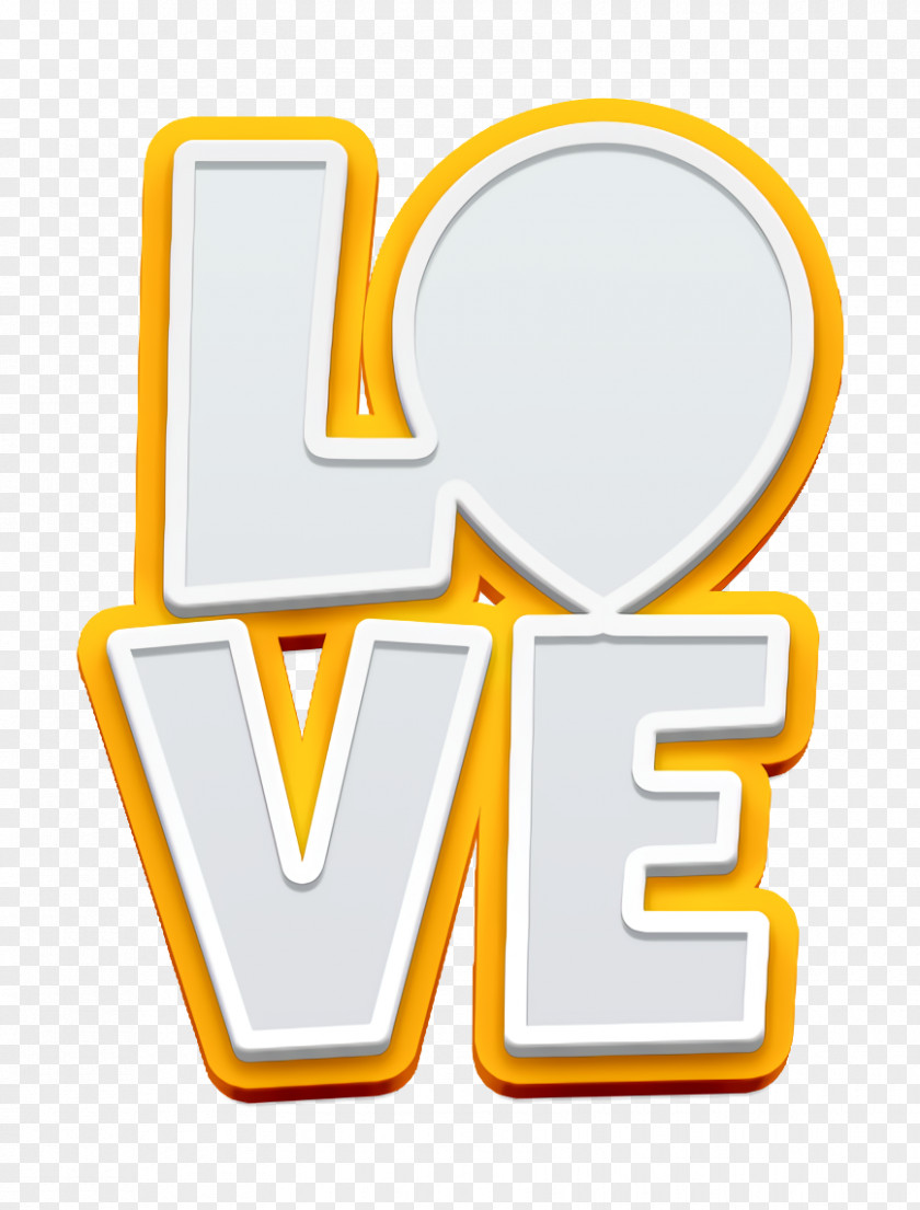 Text Yellow Love Icon PNG