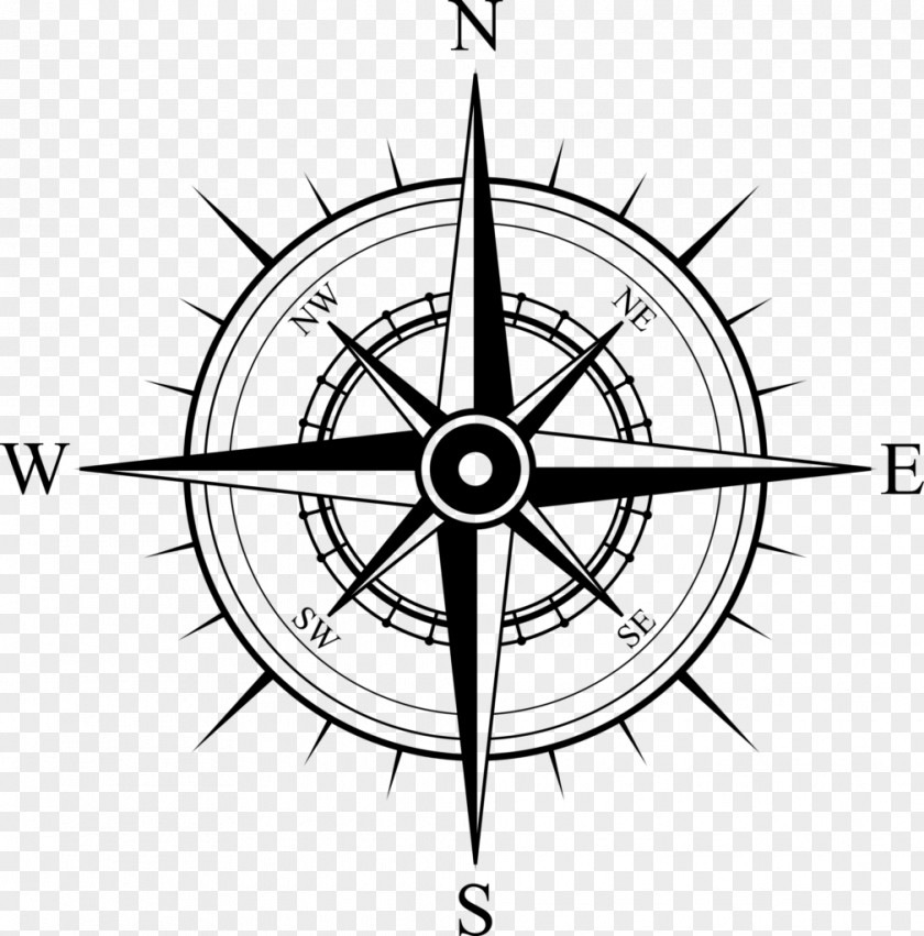Compass North Rose Map PNG