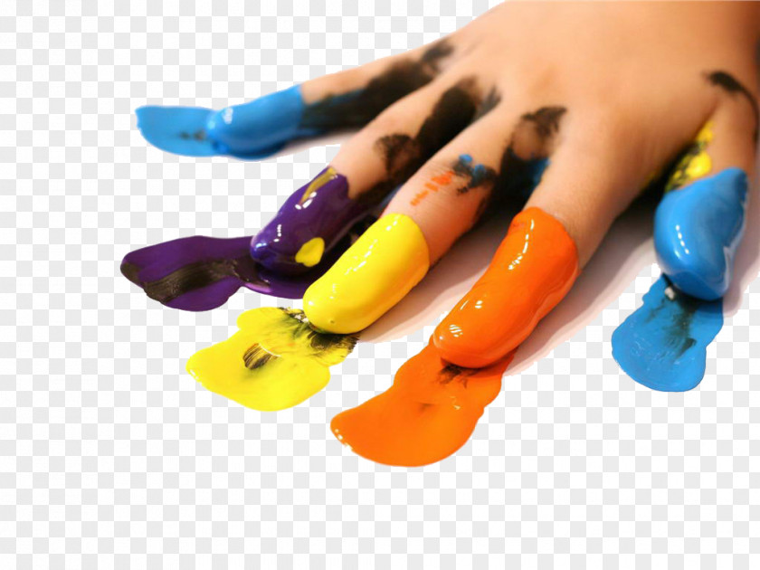 Paint The Fingers Hand Fingerpaint Child PNG