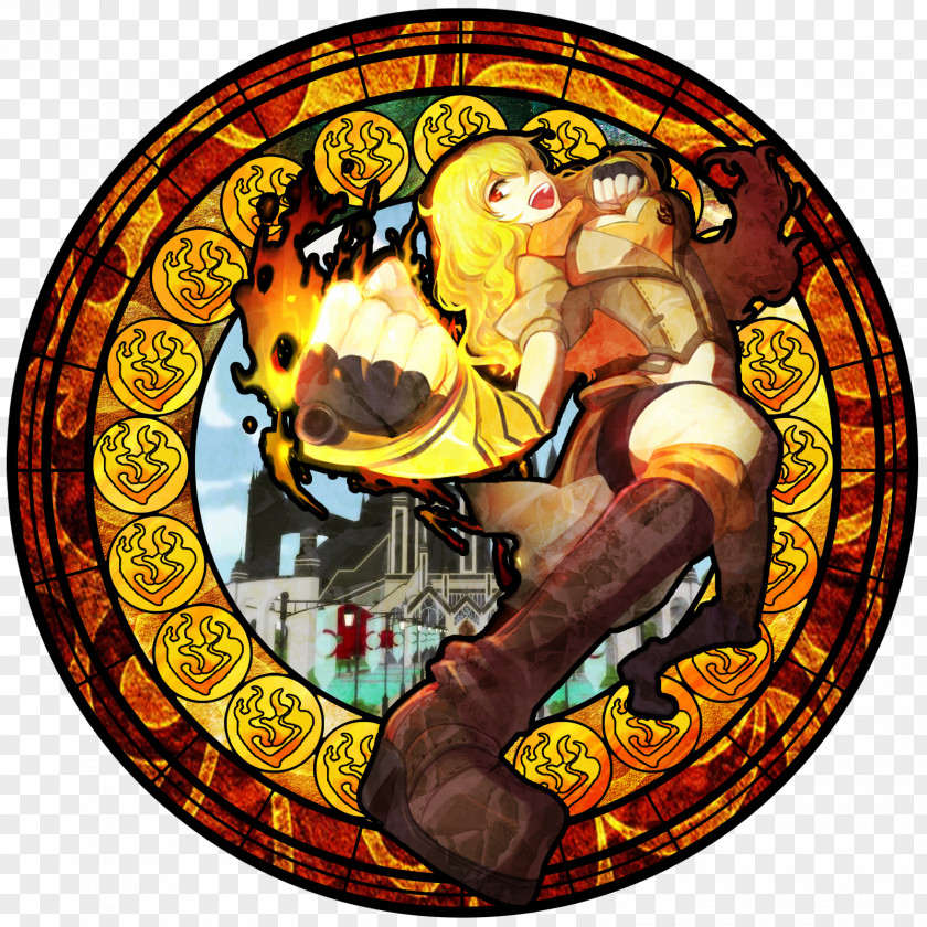 Yang Xiao Long Symbol Stained Glass DeviantArt PNG