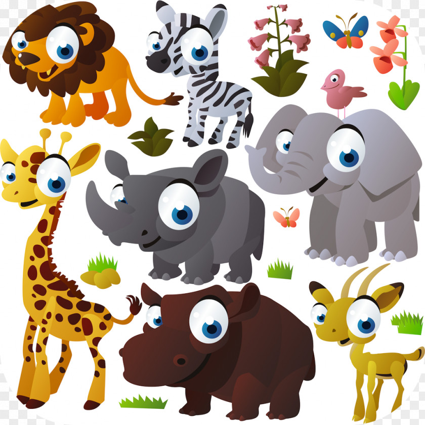 ANIMAl Baby Jungle Animals Cartoon Clip Art PNG