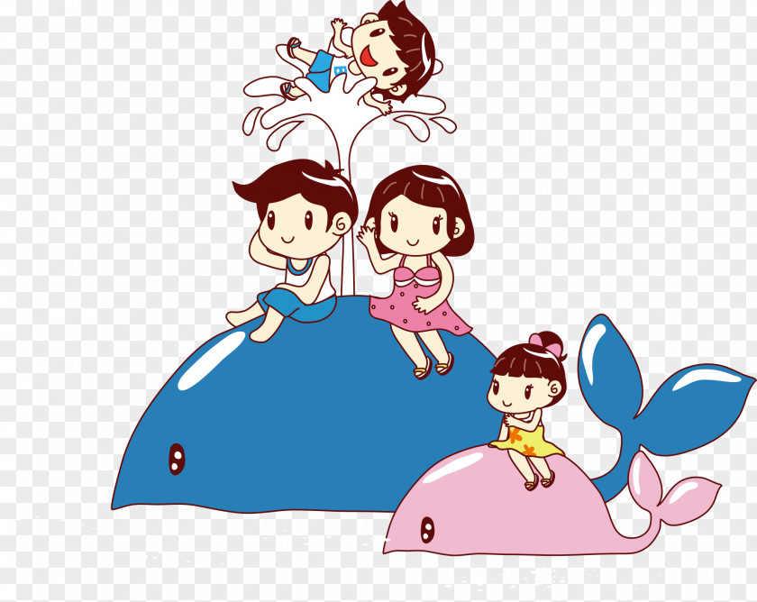 Cartoon Whale On Children Clip Art PNG