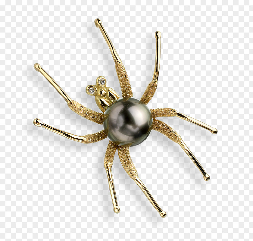 Spider Brooch Tahitian Pearl Jewellery PNG