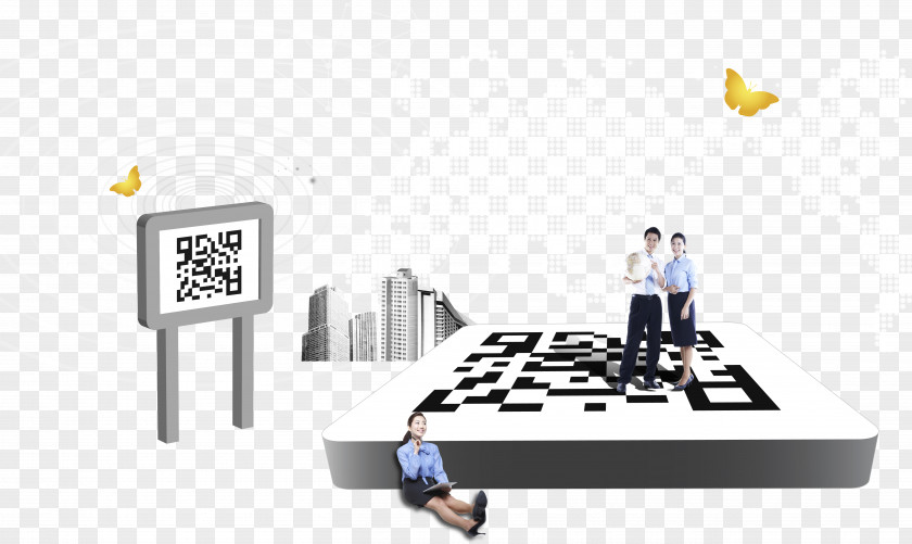 Business Trade Dimensional Code QR Advertising PNG