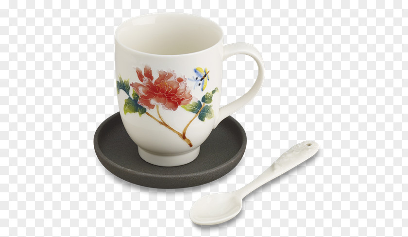 Tea Coffee Cup Saucer Porcelain Mug PNG