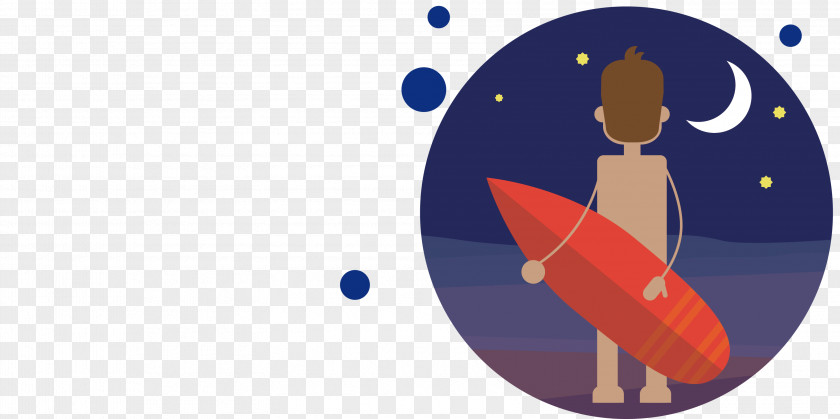 Surfing Vector Drawing Illustration PNG