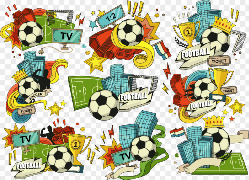 Vector Cartoon Soccer Logo American Football Pitch PNG