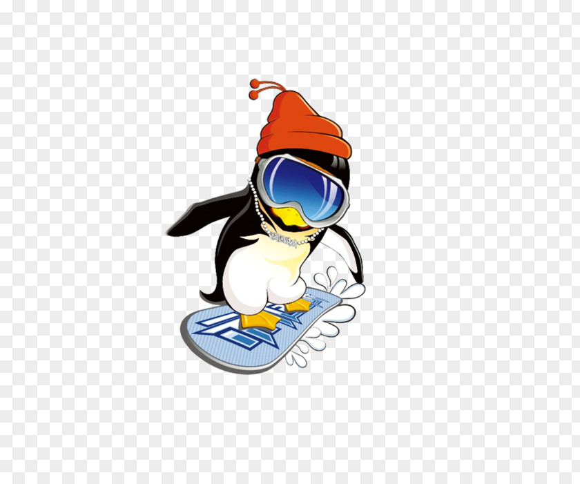 Skateboard Cartoon Penguin Decorative Material Razorbills PNG
