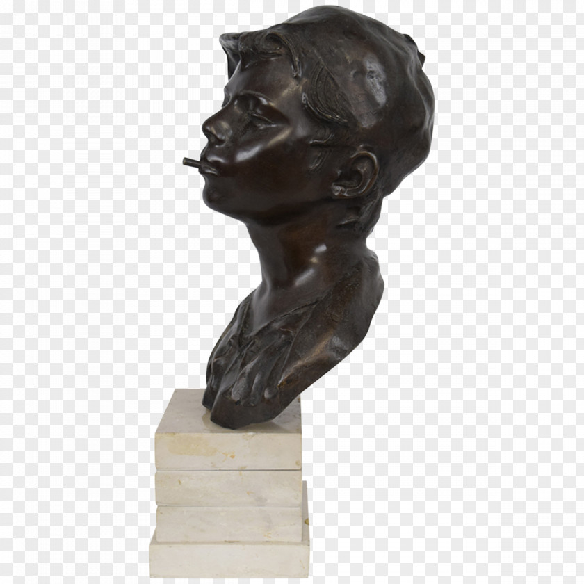 20 Century Bronze Sculpture Classical Bust PNG