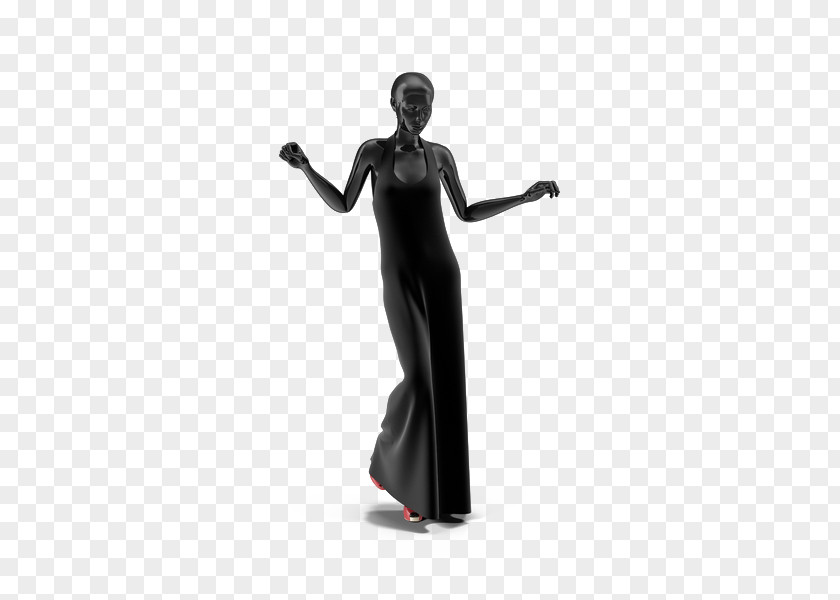 Black Dress Models Show Cheongsam Mannequin Model PNG