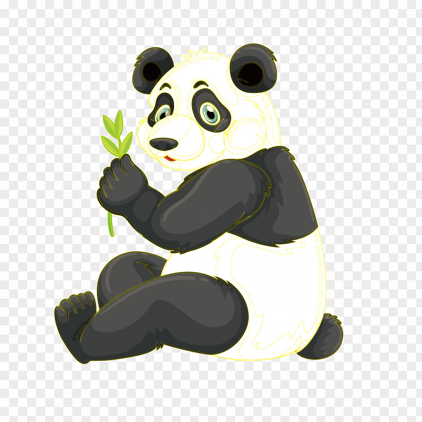 National Treasure Giant Panda Red Bamboo Illustration PNG