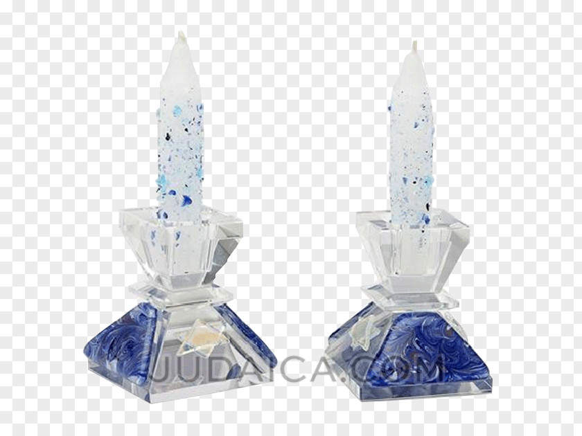 Blue Grape Crystal Fused Glass Art Candlestick PNG
