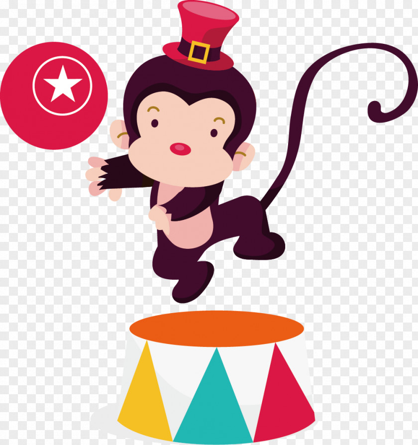 Monkey Circus Ringmaster Cartoon Clip Art PNG